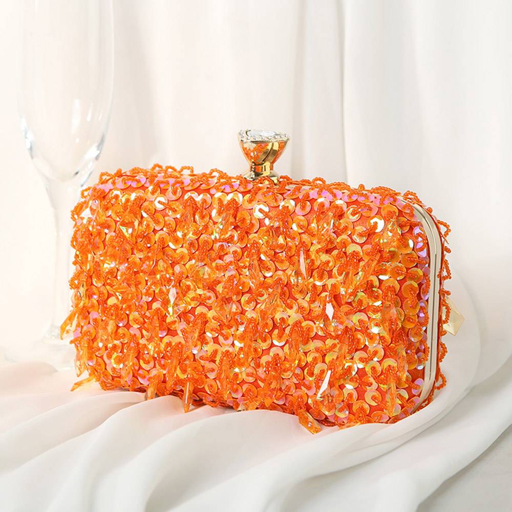 Hard Banquet Rectangle Sequins Lady's Clutches Evening Bags