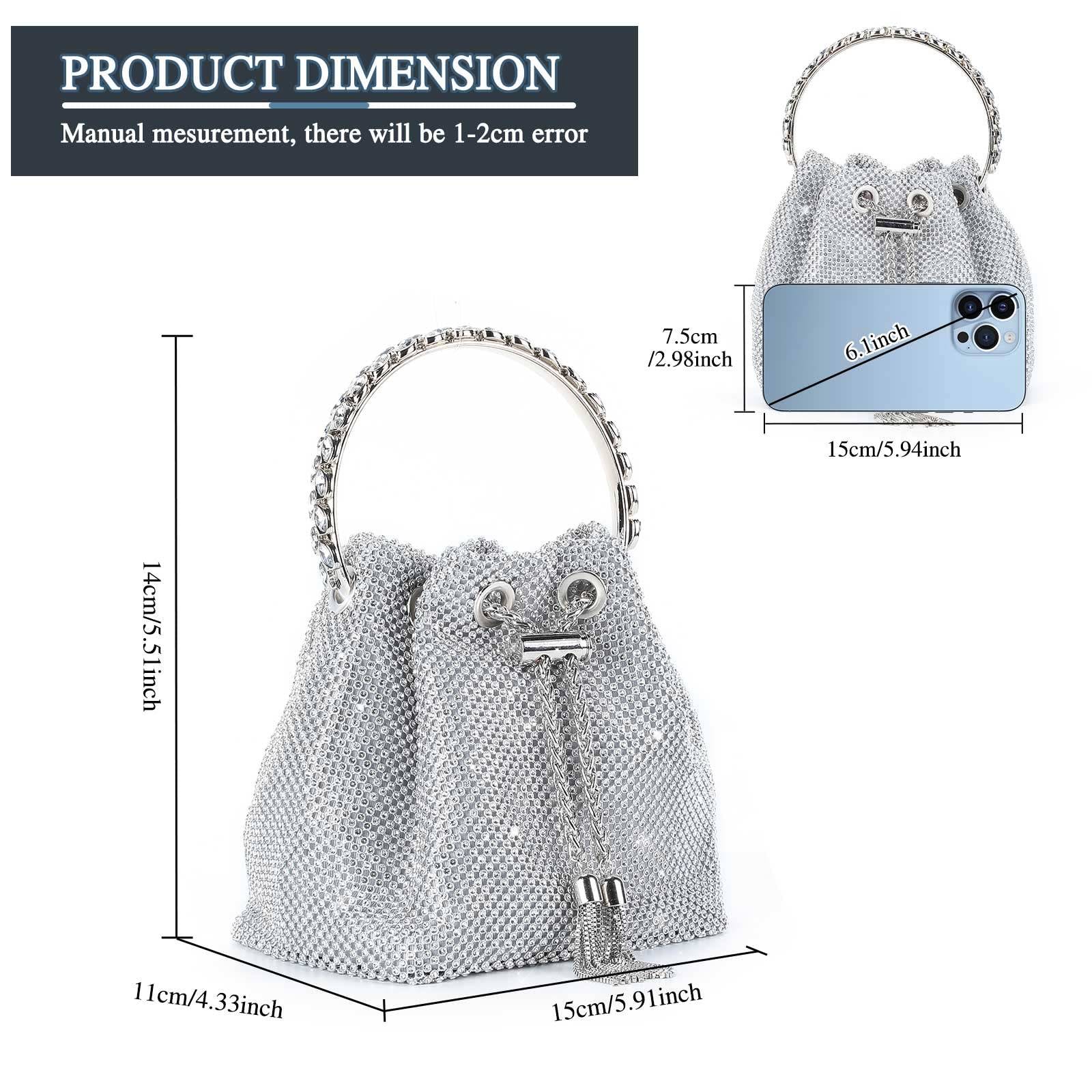 UBORSE Women Evening Clutch Bags Sparkly Diamond Glitter Bag Elegant Crystal Wedding Purse Rhinestone Party Bridal Handbag