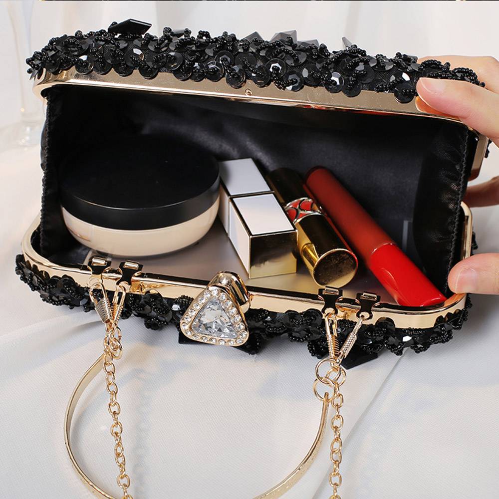 Hard Banquet Rectangle Sequins Lady's Clutches Evening Bags