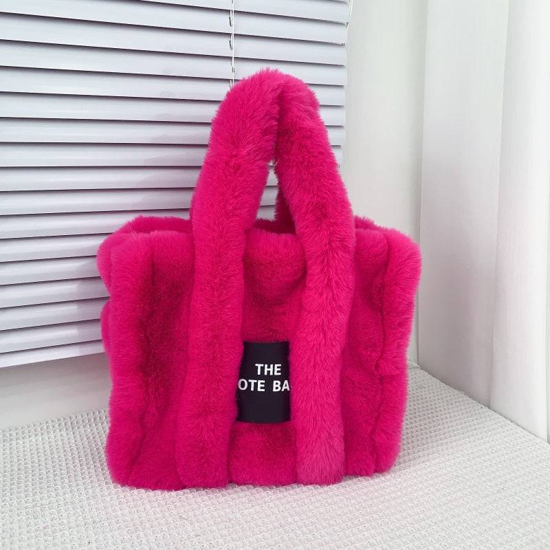 Fluffy Faux Fur Tote Shoulder Crossbody Handbag