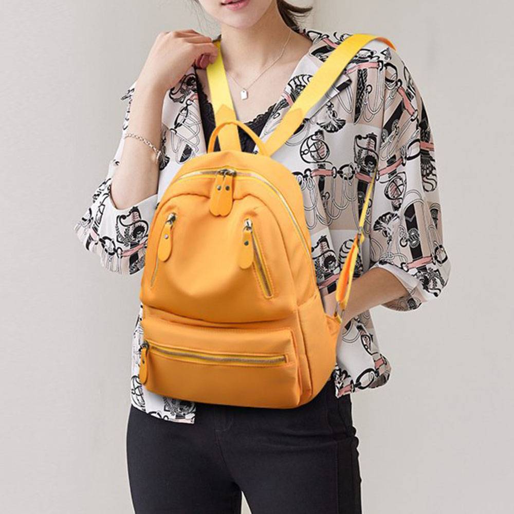 Plain Oxford Belt-Decorated Backpacks