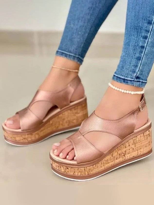 Casual Resort Platform Wedge Strap Sandals