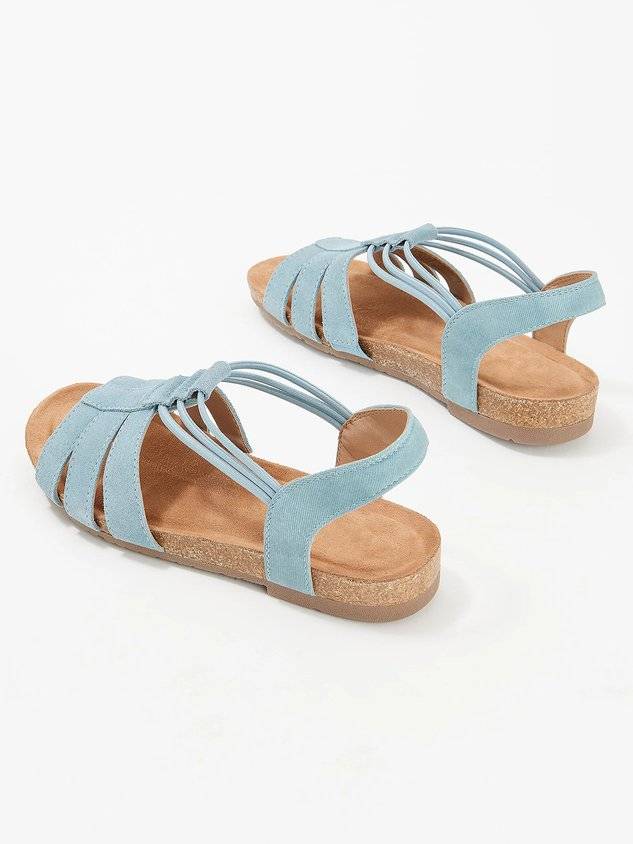 Casual Slip On Strappy Footbed Sandals