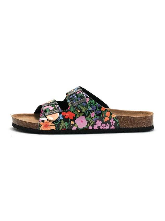 Floral Double Buckle Casual Slide Sandals