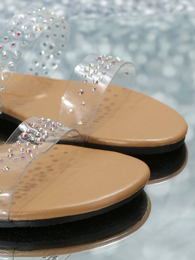 Party Rhinestone PVC Slide Sandals