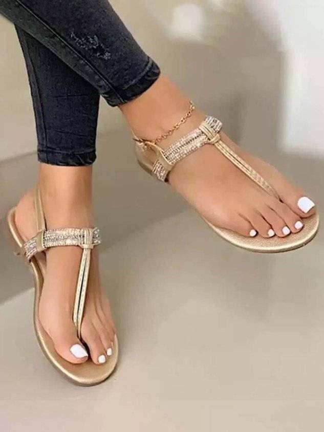 Rhinestone Soft Comfort Thong Sandals