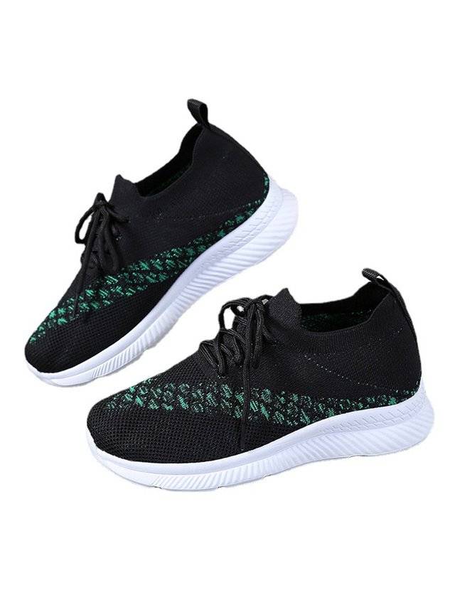 Breathable Color Block Slip On Sports Flyknit Sneakers