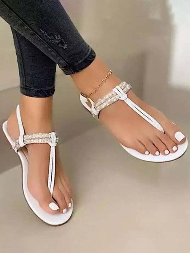 Rhinestone Soft Comfort Thong Sandals