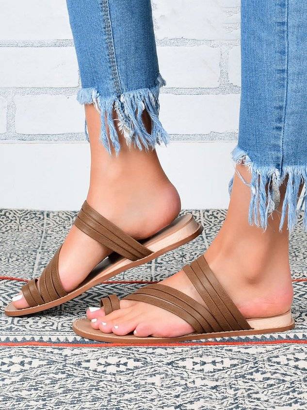 Casual Toe Ring Slide Sandals