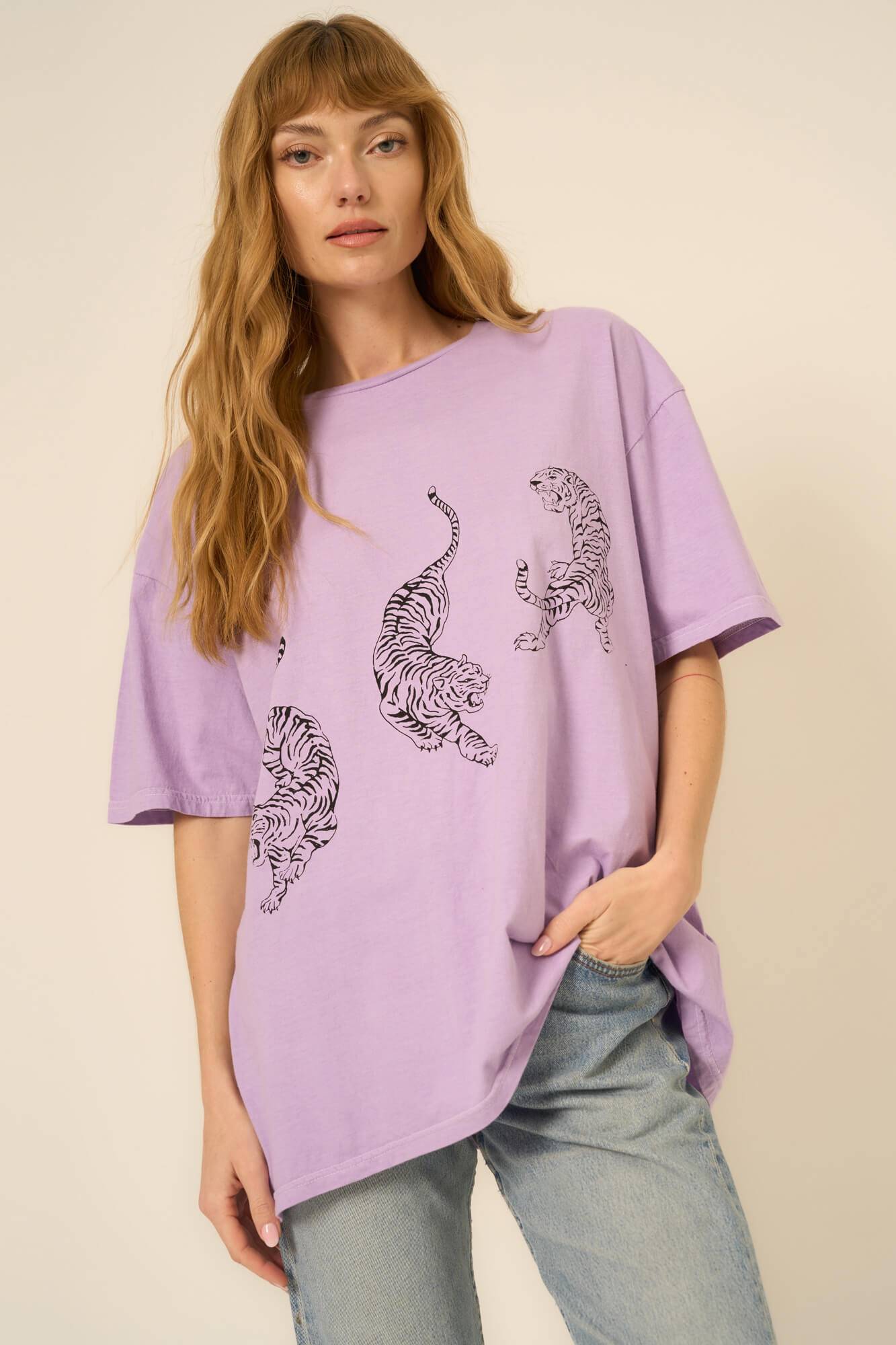 Tigers Oversized Tee - Blooming Lilac