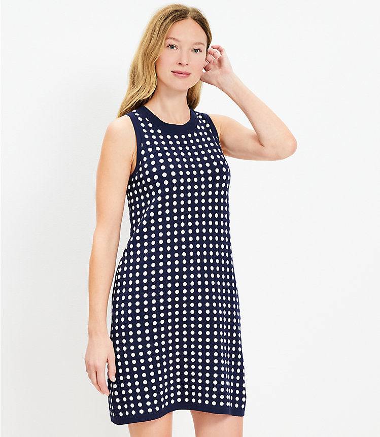 Dotted Mini Shift A-Line Dress