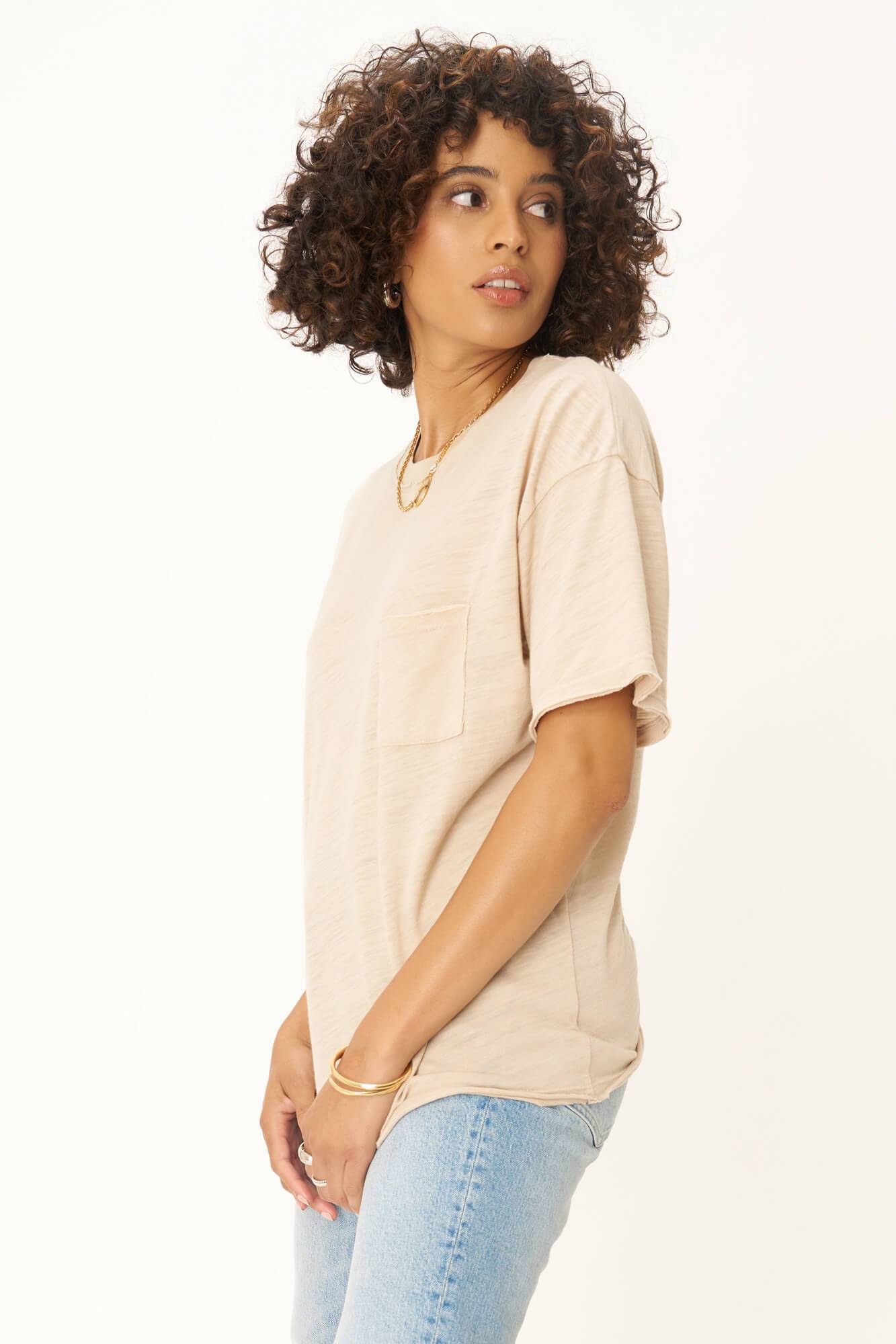 Beck Slub Pocket Tee - Oyster Beige