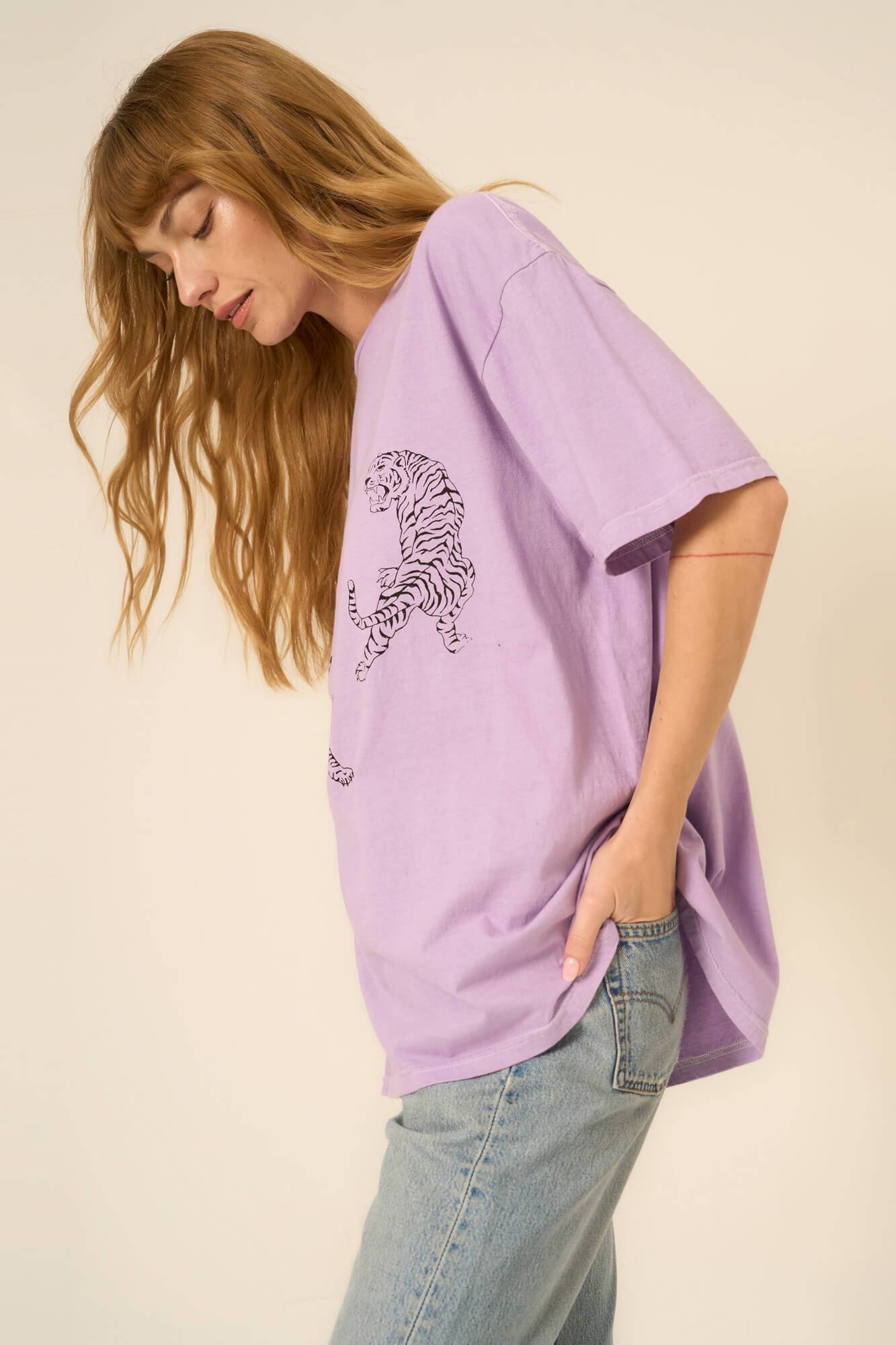 Tigers Oversized Tee - Blooming Lilac