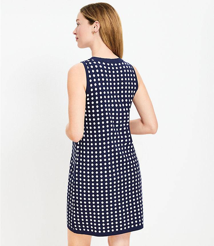 Dotted Mini Shift A-Line Dress