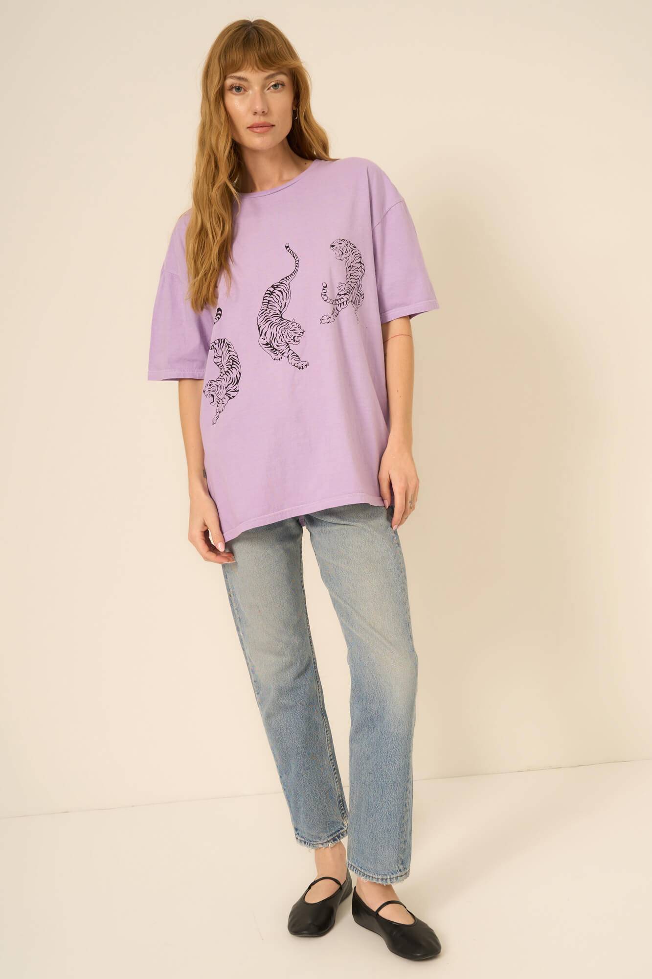 Tigers Oversized Tee - Blooming Lilac