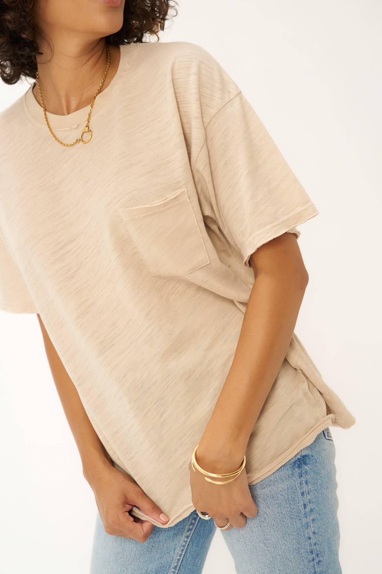 Beck Slub Pocket Tee - Oyster Beige