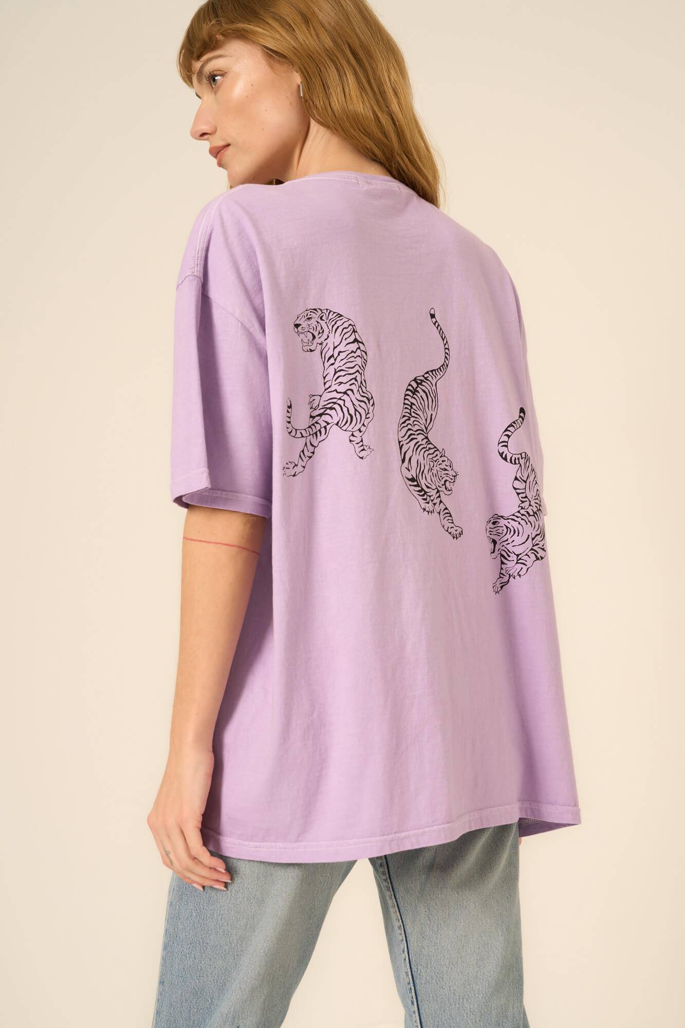 Tigers Oversized Tee - Blooming Lilac