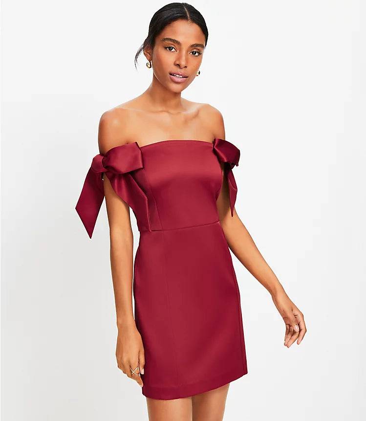 Bow Off The Shoulder Mini Dress